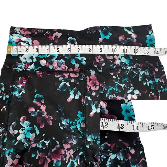 Avia Active Core Performance Legging Black Multi Watercolor Floral Small 4-6 - Picture 10 of 13